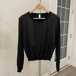 American Apparel black top with transparent sleeve